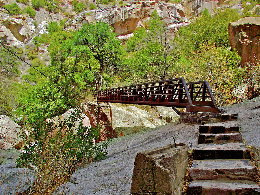 Rock Steps and Bridge in Catwalk National Recreation Trail-New Mexico Photograph by Ruth Hager