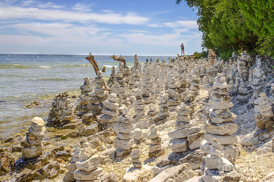 Rock Structures On Lake Michigan Photograph