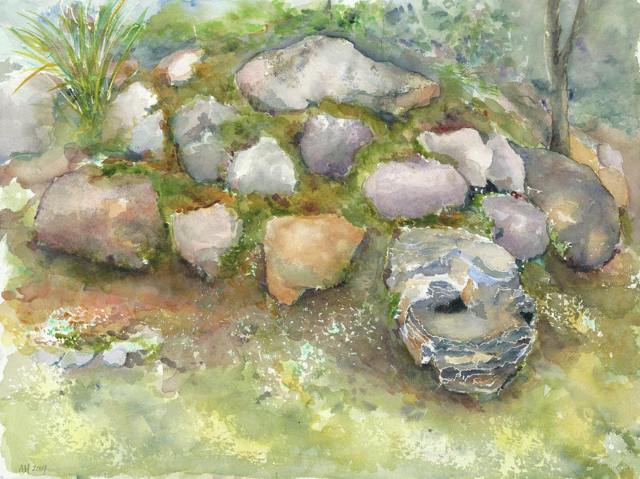Rock Turtle Painting by Madeleine Arnett