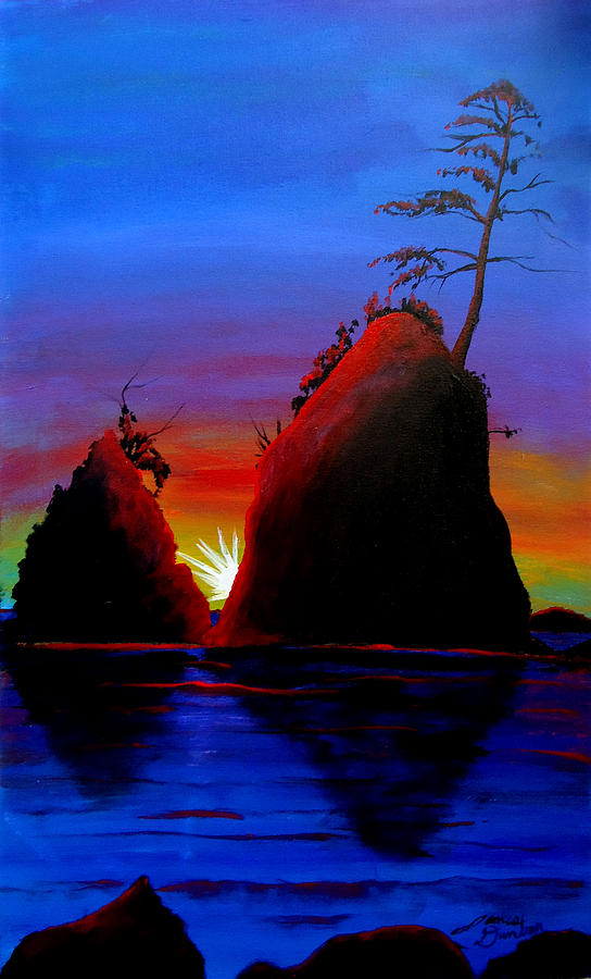 Rockaway Beach AT Sunset 4 Painting by James Dunbar