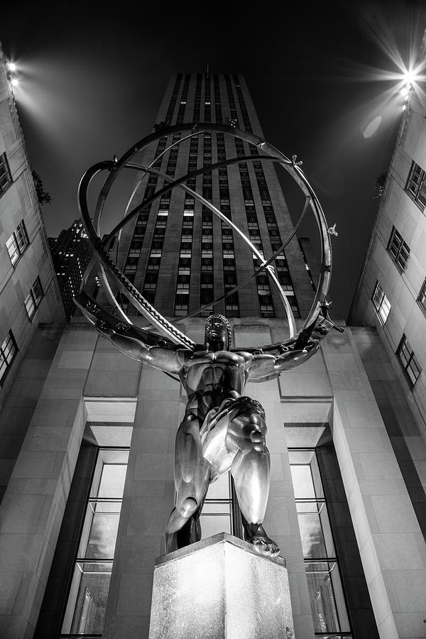 Rockefeller Center Black and White  Photograph by John McGraw