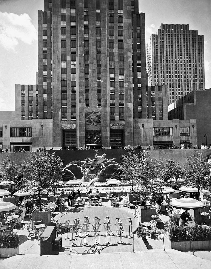 Rockefeller Center Plaza Photograph by Underwood Archives