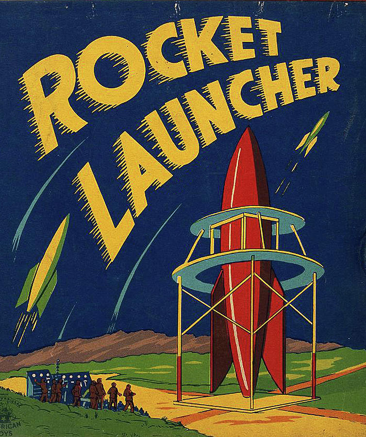 Rocket launcher, illustration for a toy box Painting by Long Shot