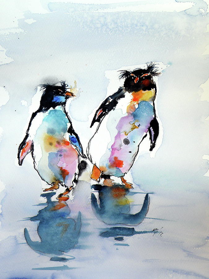 Rockhopper penguin Painting by Kovacs Anna Brigitta