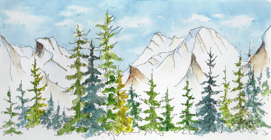 Rockies From The Rimrock Painting by Pat Katz