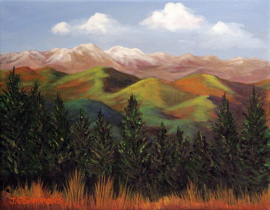 Rockies Painting by Janet Greer Sammons