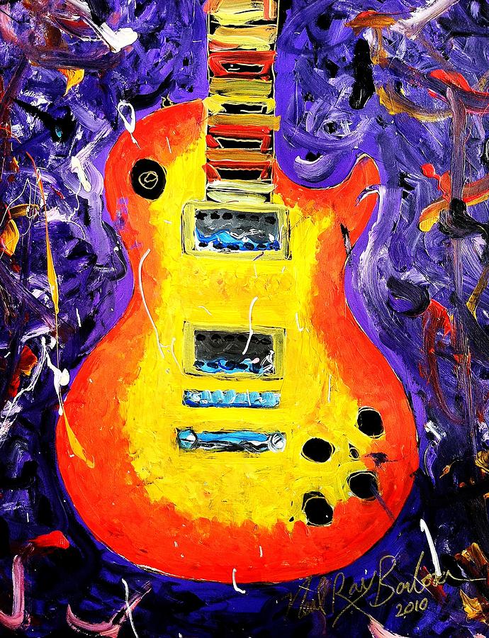 Rockin The Gibson Les Paul Painting by Neal Barbosa