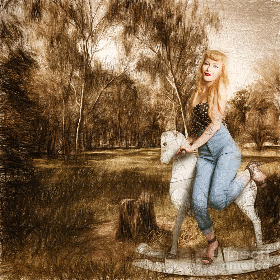 Rocking horse pin up Photograph by Jorgo Photography