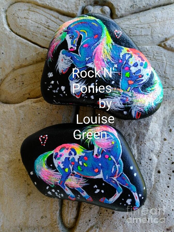 Horse Mixed Media - RockNPonies - STORM DANCER STALLION and STORM DANCER APPY by Louise Green Horse Mixed Media - RockNPonies - STORM DANCER STALLION and STORM DANCER APPY by Louise Green