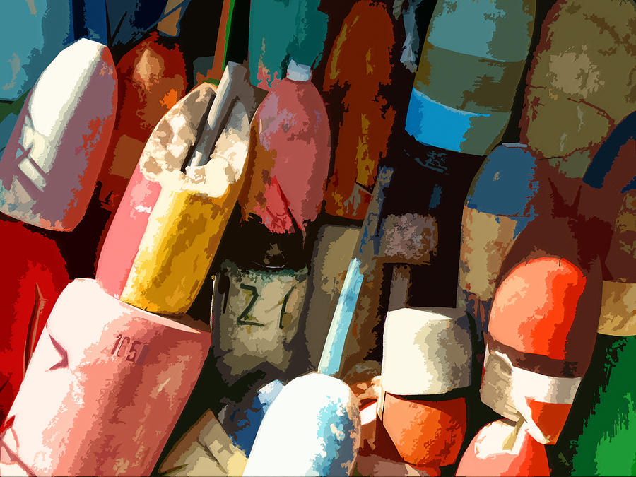 Boat Photograph - Rockport Buoys by Jean Hall