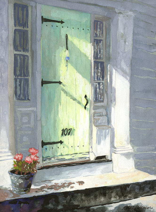 Door Painting - Rockport Doorway by Rosalie Vaccaro