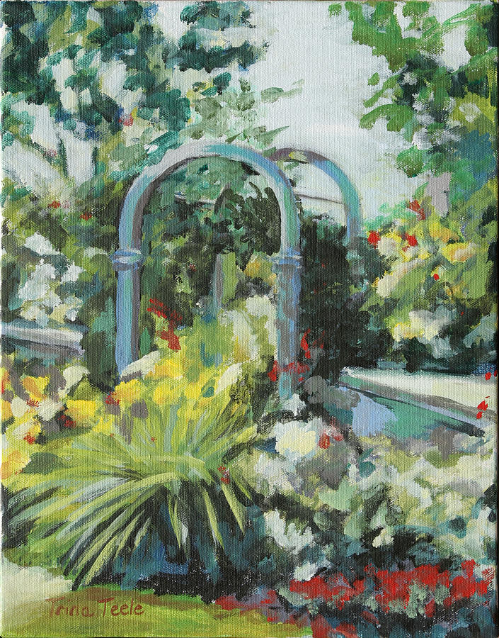 Rockport Garden Gate Painting by Trina Teele