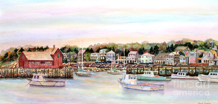 Rockport Harbor MA Painting by Pamela Parsons