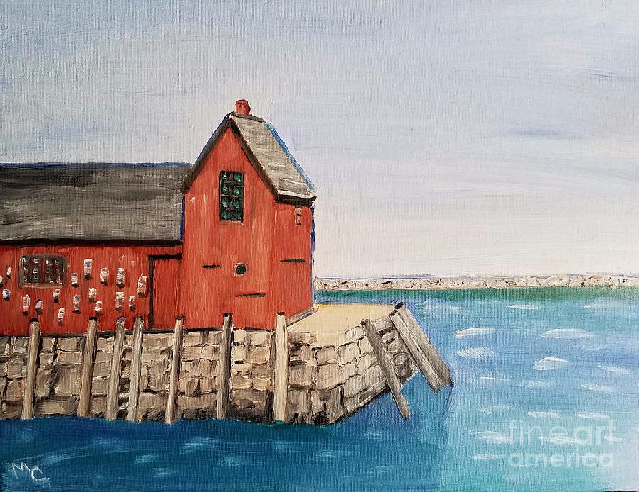 Rockport Motif in winter Painting by Mary Capriole