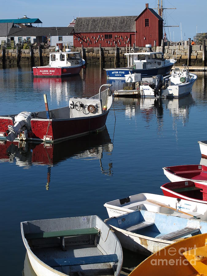 Rockport Motif no1 with boats Photograph by B Rossitto