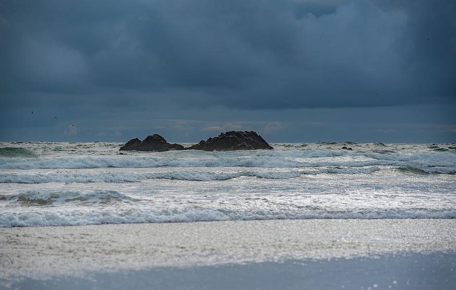 Rocks and Waves at Cannon Beach Photograph by Anthony Doudt