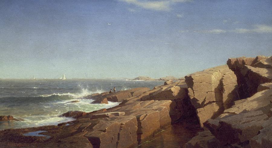 Rocks at Nahant Painting by William Stanley Haseltine