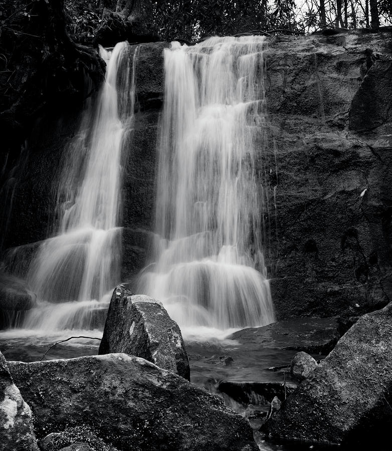 Rocks Below The Falls In Black And White Photograph by Greg and Chrystal Mimbs