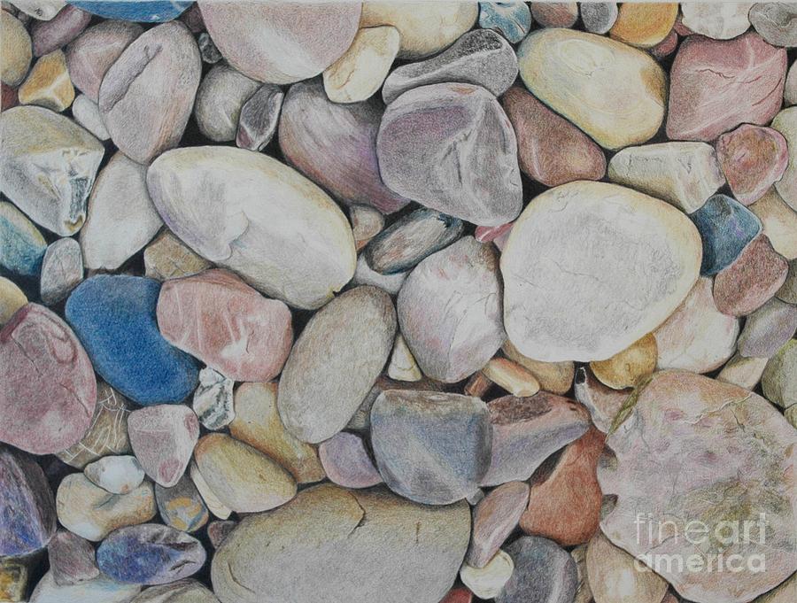 Beach Rocks, Mexico Drawing by Glenda Zuckerman