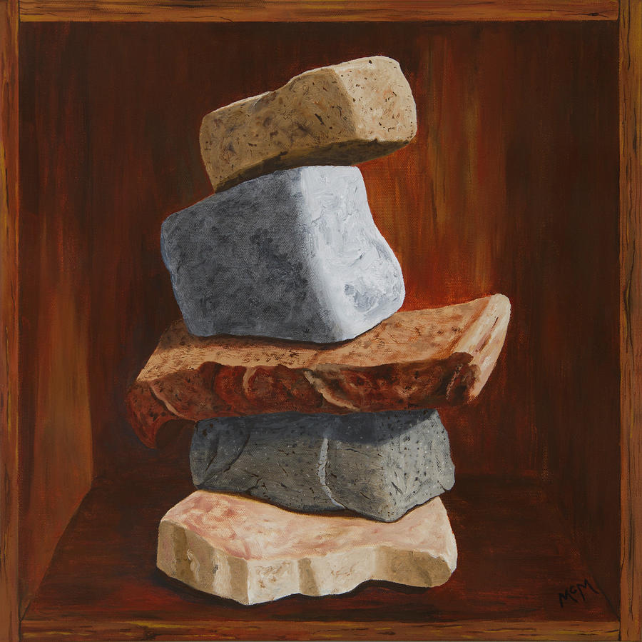 Rocks in a Box Painting by Garry McMichael