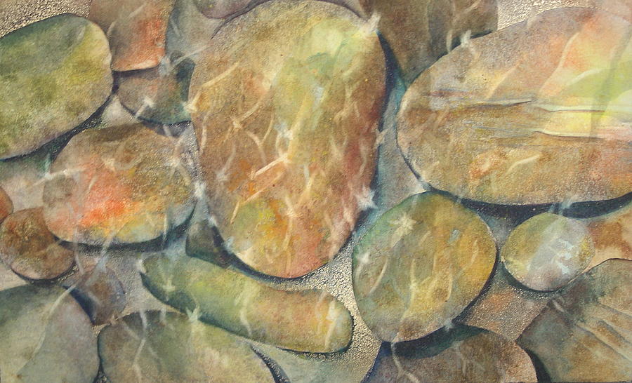 Rocks in Stream Painting by Marlene Gremillion