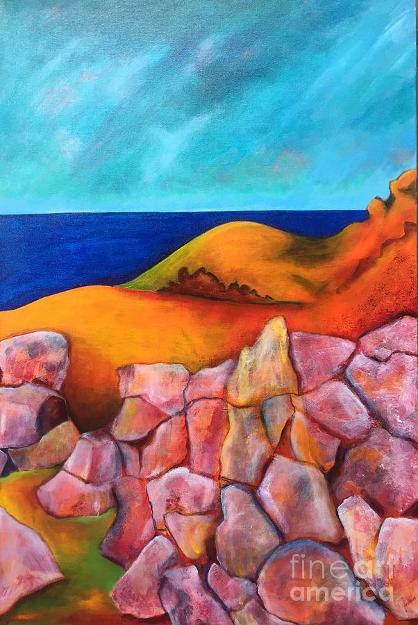Rocks Of Galway #2 Painting by Elizabeth Fontaine-Barr