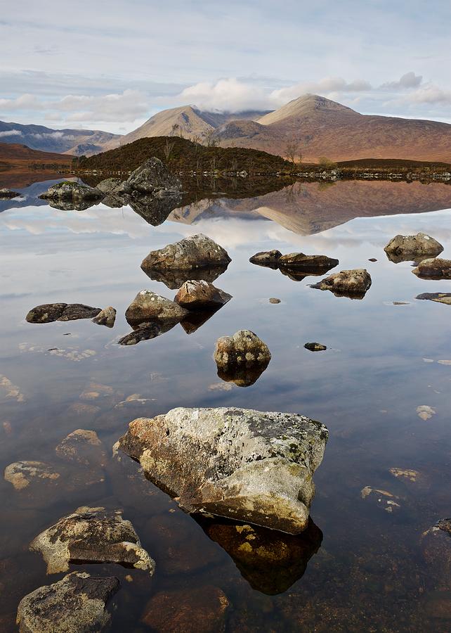 Rocks on Lochan na h-Achlaise Photograph by Stephen Taylor