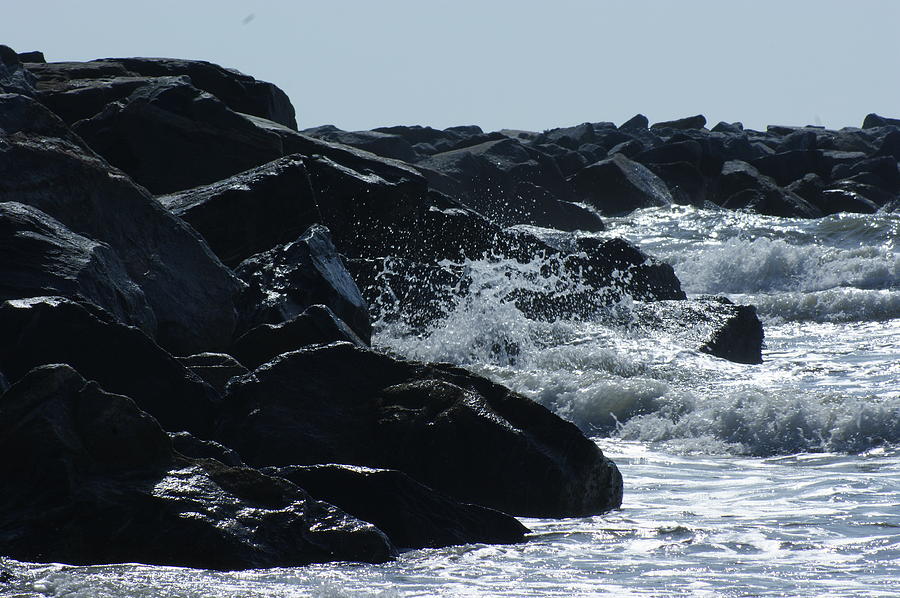 Rocks on the Jetti at Cocoa Beach Photograph by Theresa Cangelosi