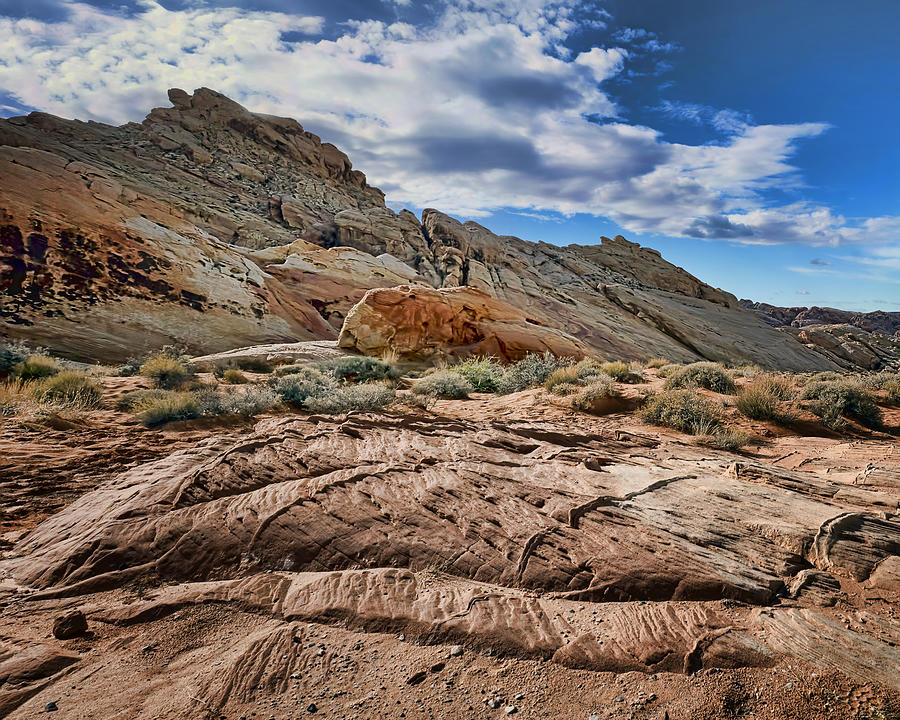Rocks - Sky - Valley of Fire - Nevada Photograph by Nikolyn McDonald