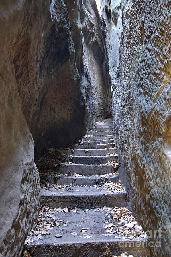 Rocks Stair - Narrow Path in Bohemian Paradise Photograph by Michal Boubin