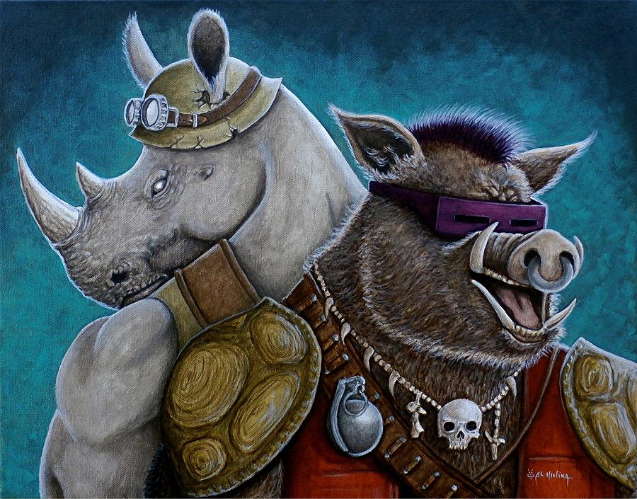 Rocksteady and Bebop  Painting by Al  Molina