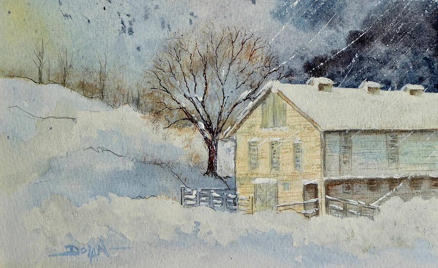 Rockville Farm in Snowstorm Painting by Pat Dolan