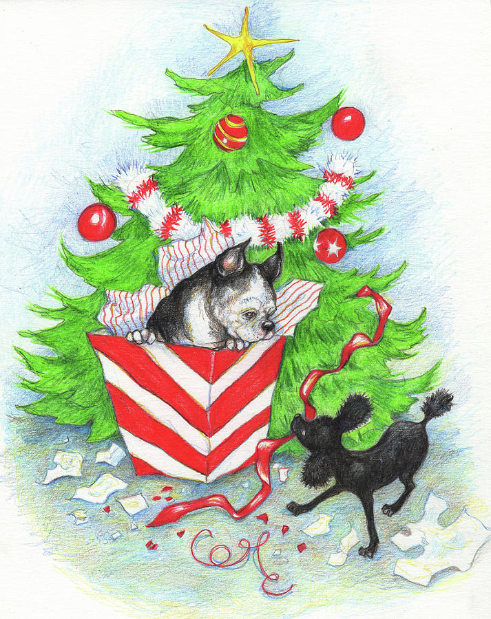 Rocky And Sheilas Christmas Painting by Peggy Wilson
