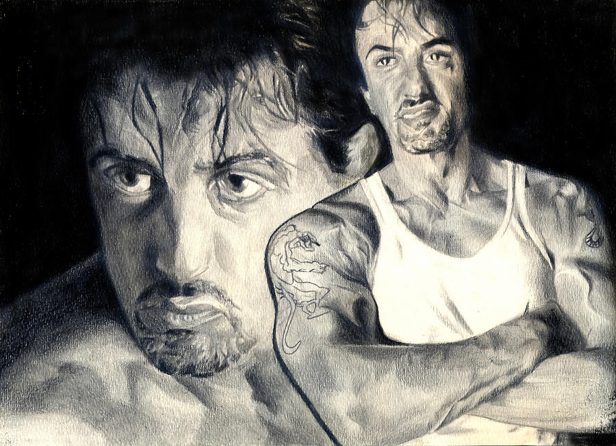 Sylvester Stallone Drawing - Rocky Balboa by Hira Khattak