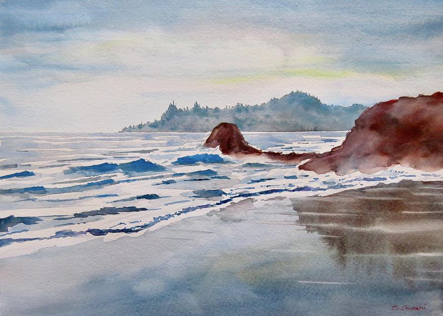Rocky Beach Painting by Geni Gorani