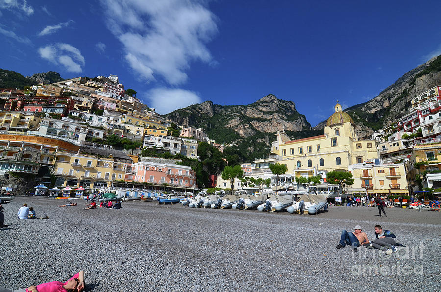 Rocky Beach on the Coast of Positano in Italy Photograph by DejaVu Designs