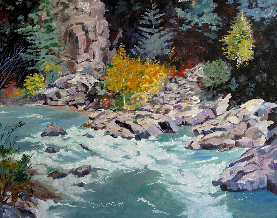 Rocky Bend Painting by Adele Bower