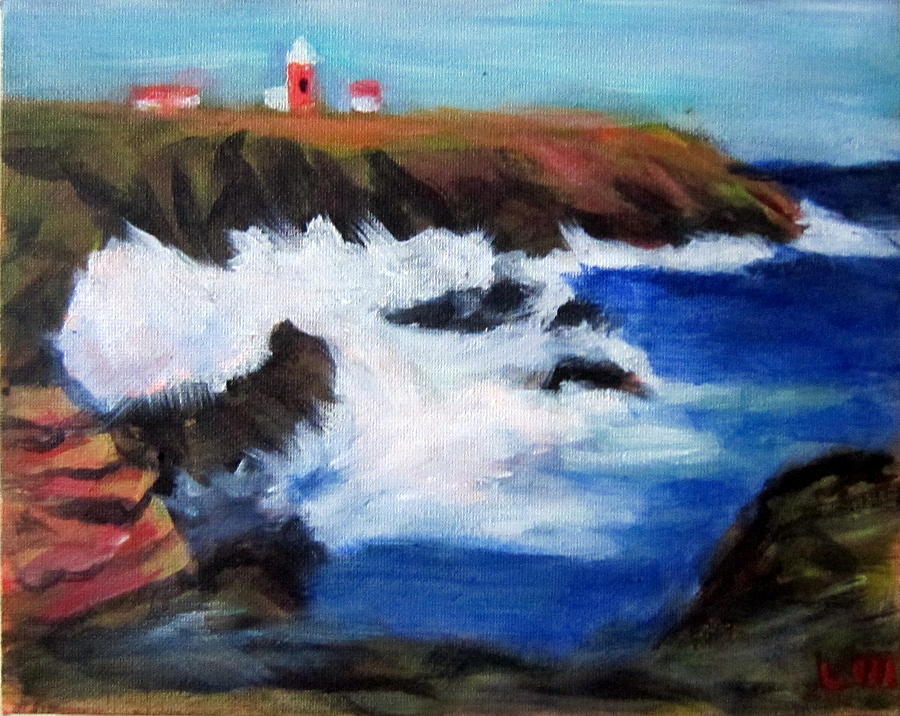 Rocky Coast Painting by Lia Marsman