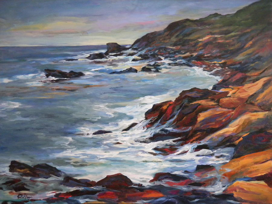 Rocky Coast Painting by Patricia Maguire