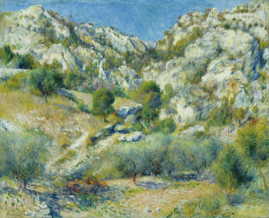 Pierre Auguste Renoir Painting - Rocky Crags at LEstaque by Auguste Renoir