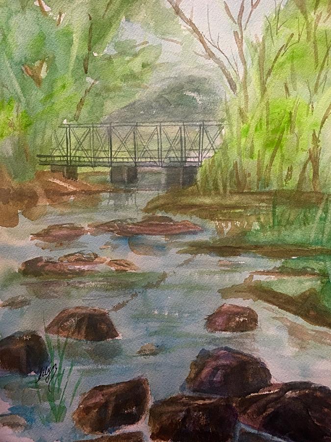 Rocky Creek in the Catskills  Painting by Ellen Levinson