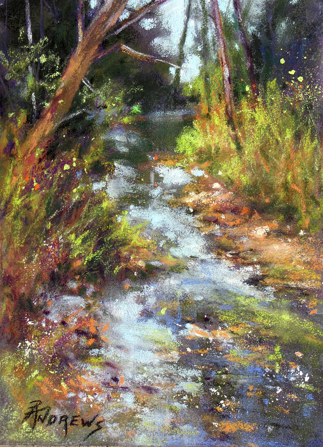 Rocky Creekbed Painting by Rae Andrews