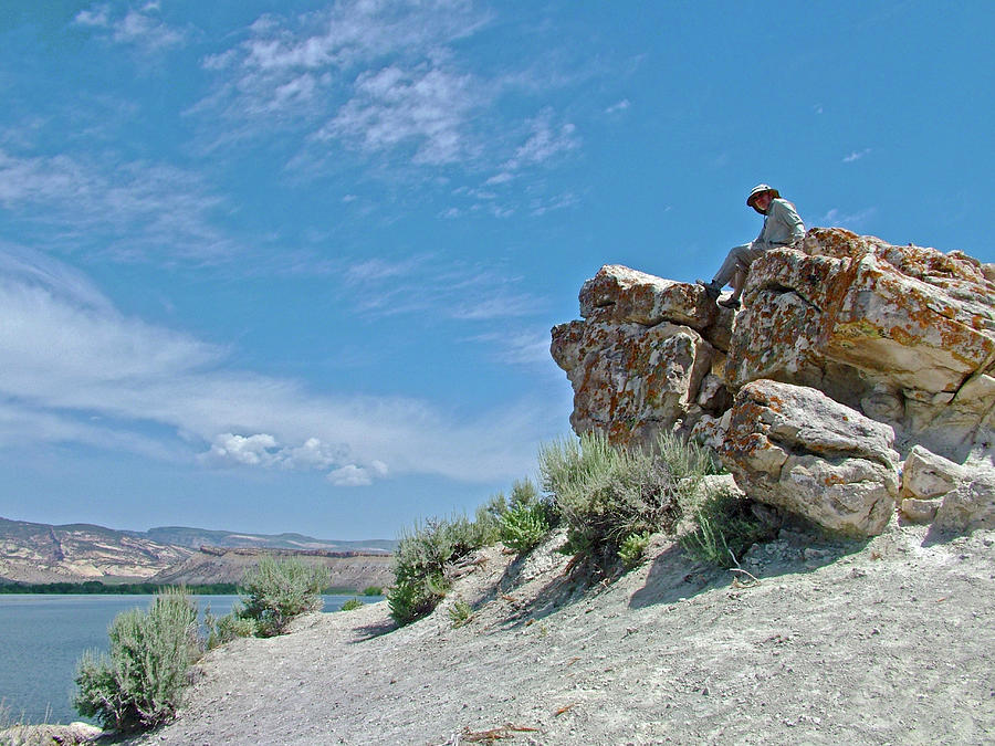 Rocky Edge over Steinaker Reservoir near Vernal, Utah Photograph by Ruth Hager