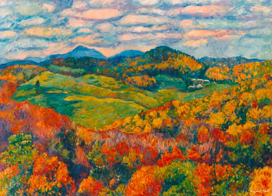 Rocky Knob in Fall Painting by Kendall Kessler