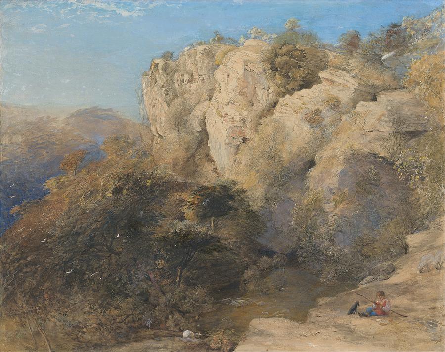 Rocky Landscape in Wales by Samuel Palmer 1835 or 1836 Painting by Celestial Images