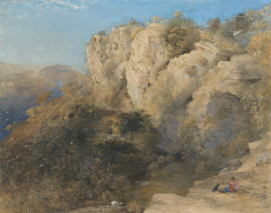Rocky Landscape in Wales  Painting by Samuel Palmer