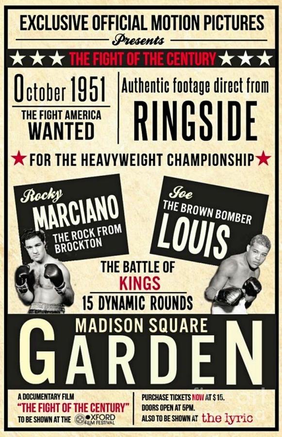 Joe Louis Photograph - Rocky Marciano and Joe Louis famous fight poster by Pd