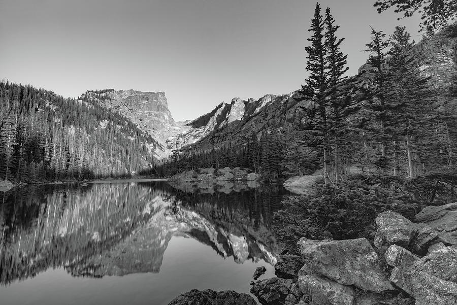 Black And White Photograph - Rocky Mountain Dream - Black and White Mountain Landscape by Gregory Ballos