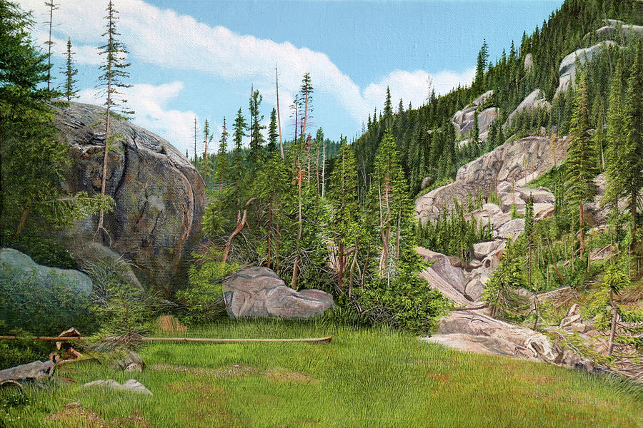 Rocky Mountain Forest Painting by Scott Kingery