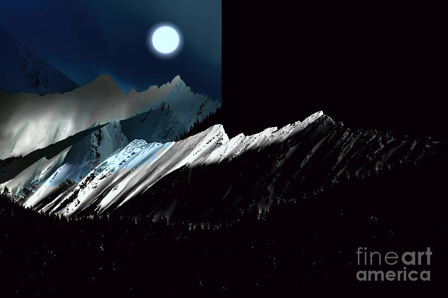 Rocky Mountain Glory in Moonlight Photograph by Elaine Hunter
